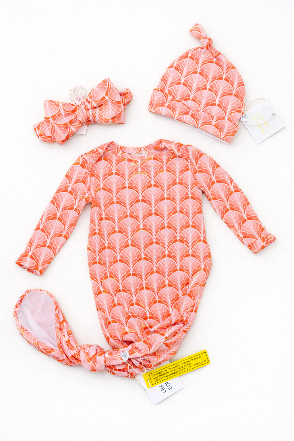Coral Blossoms Knotted Gown