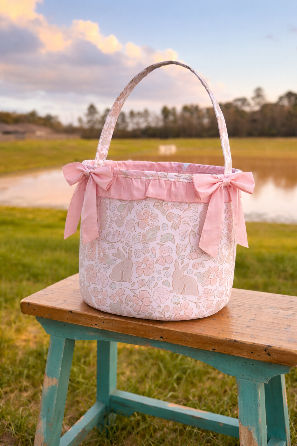 Pink Bunny Candy Basket