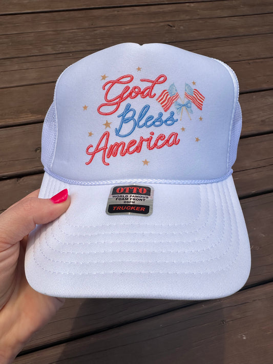 God Bless America Trucker Hat