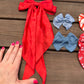 Red Satin Hair Bow